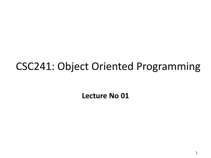 csc241 object oriented programming