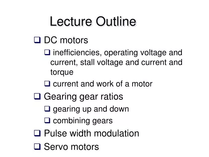 lecture outline