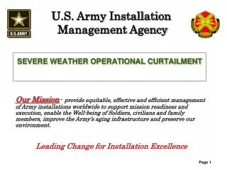SEVERE WEATHER OPERATIONAL CURTAILMENT