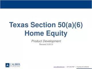 Texas Section 50(a)(6) Home Equity