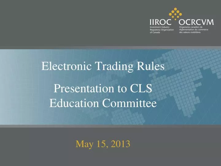 electronic trading rules