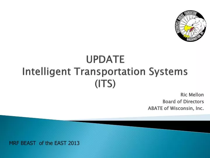 update intelligent transportation systems its
