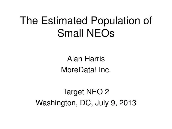 the estimated population of small neos