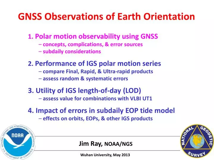 gnss observations of earth orientation