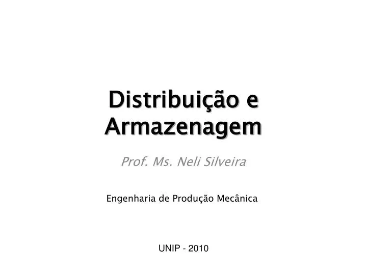 distribui o e armazenagem