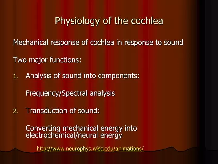 physiology of the cochlea