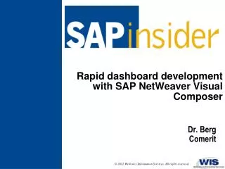 Rapid dashboard development with SAP NetWeaver Visual Composer