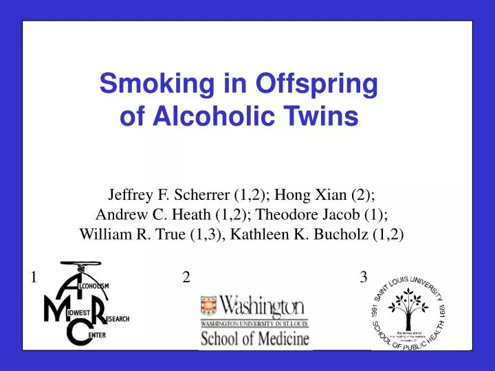 smoking in offspring of alcoholic twins