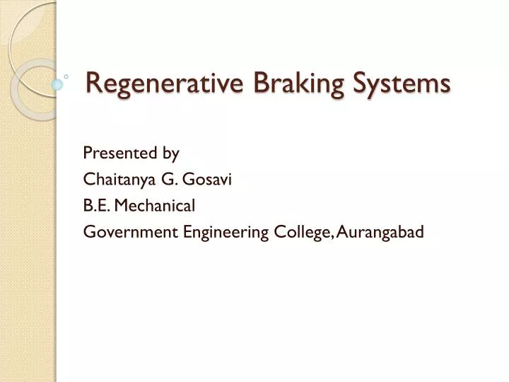regenerative braking systems