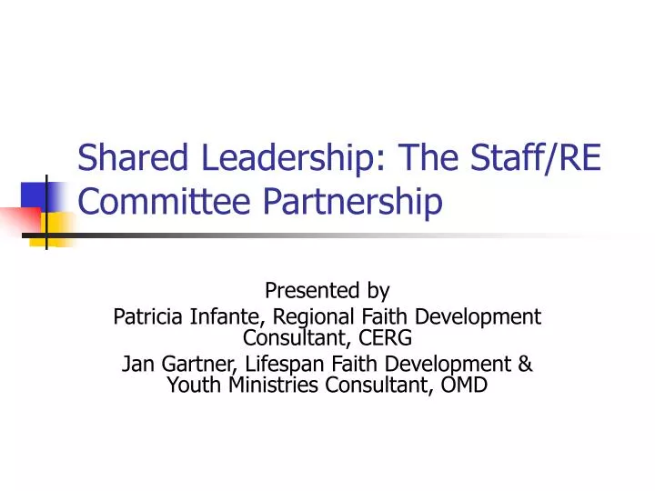 shared leadership the staff re committee partnership
