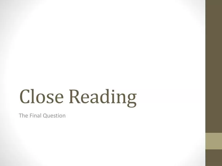 close reading
