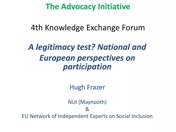the advocacy initiative 4th knowledge exchange forum