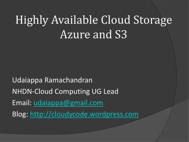highly available cloud storage azure and s3