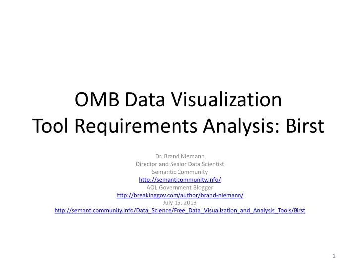 omb data visualization tool requirements analysis birst