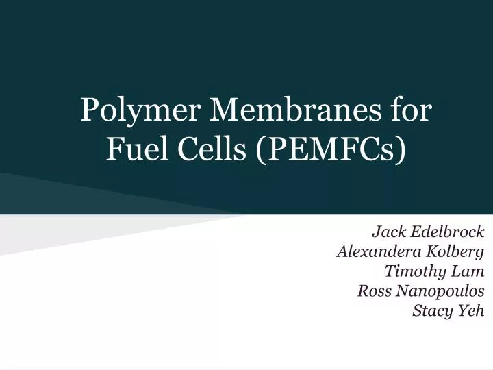 polymer membranes for fuel cells pemfcs