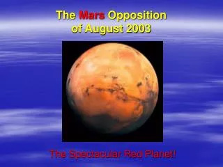 The Mars Opposition of August 2003