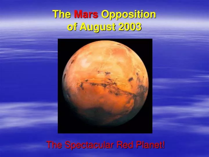 the mars opposition of august 2003