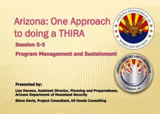 Arizona: One Approach to doing a THIRA