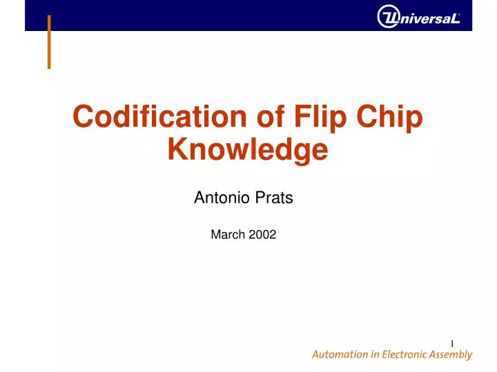 codification of flip chip knowledge