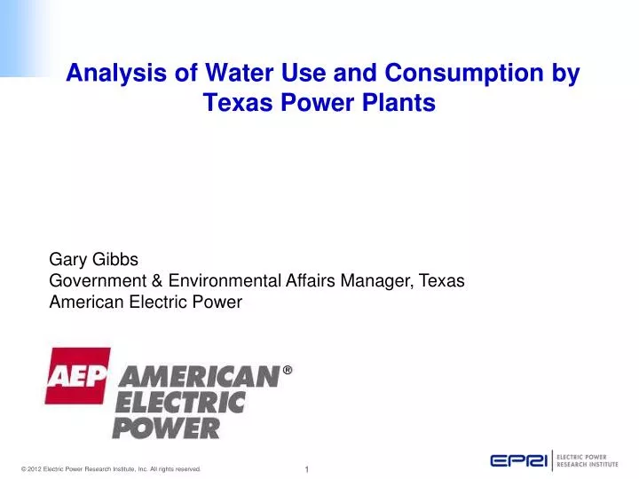 analysis of water use and consumption by texas power plants