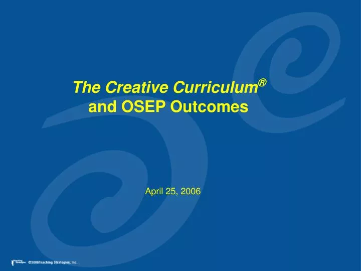 the creative curriculum and osep outcomes