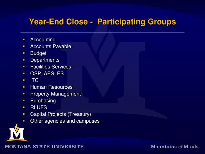 year end close participating groups
