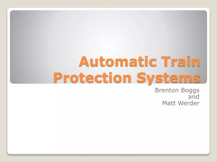 automatic train protection systems