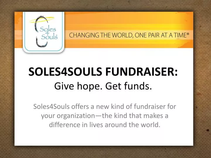 soles4souls fundraiser give hope get funds