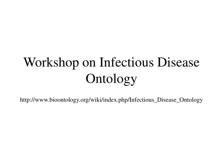 workshop on infectious disease ontology