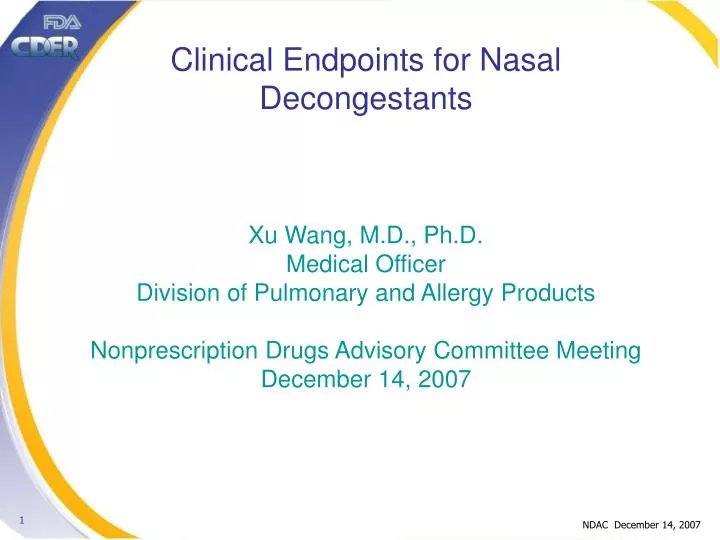 clinical endpoints for nasal decongestants