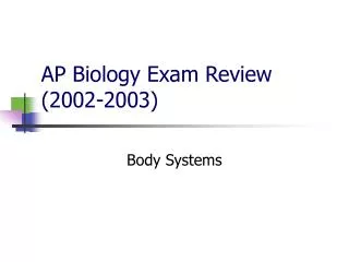 AP Biology Exam Review (2002-2003)