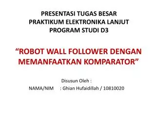 robot wall follower dengan memanfaatkan komparator