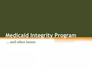 Medicaid Integrity Program