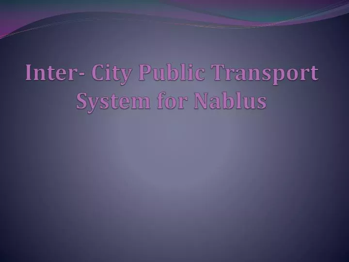 inter city public transport system for nablus