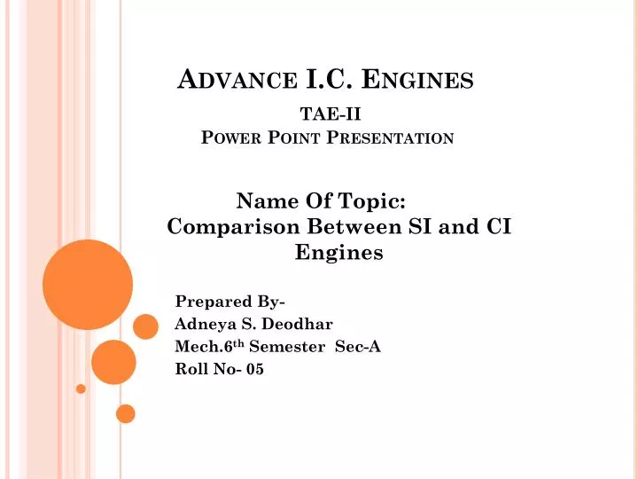 advance i c engines tae ii power point presentation