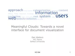 A text cloud as a method of visualizing a document?