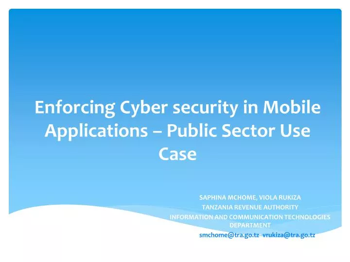 enforcing cyber security in mobile applications public sector use case