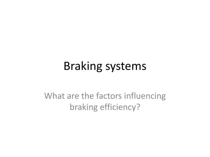braking systems