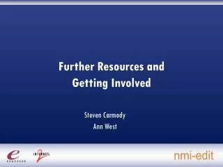 Further Resources and Getting Involved