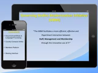 Governing Bodies Modernization Initiative (GBMI)