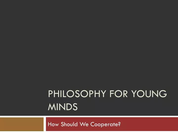 philosophy for young minds