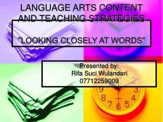 language arts content and teaching strategies looking closely at words