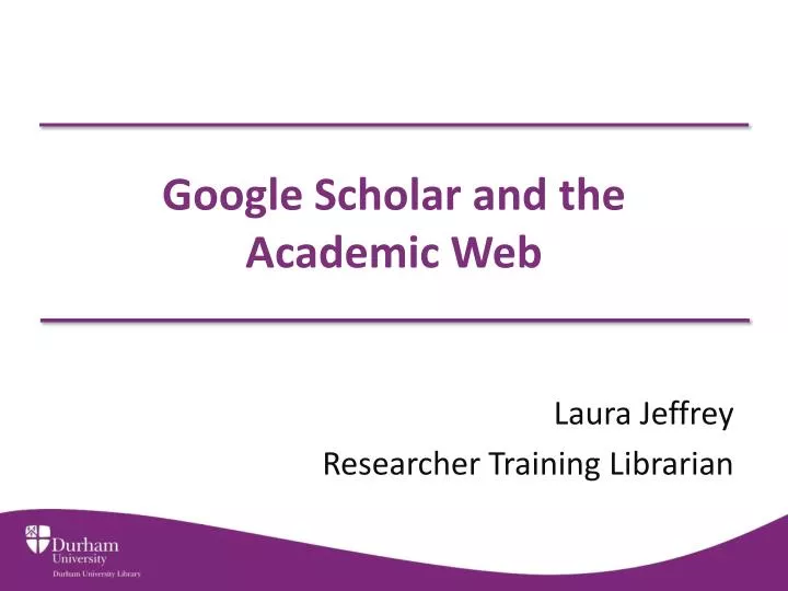 google scholar and the academic web