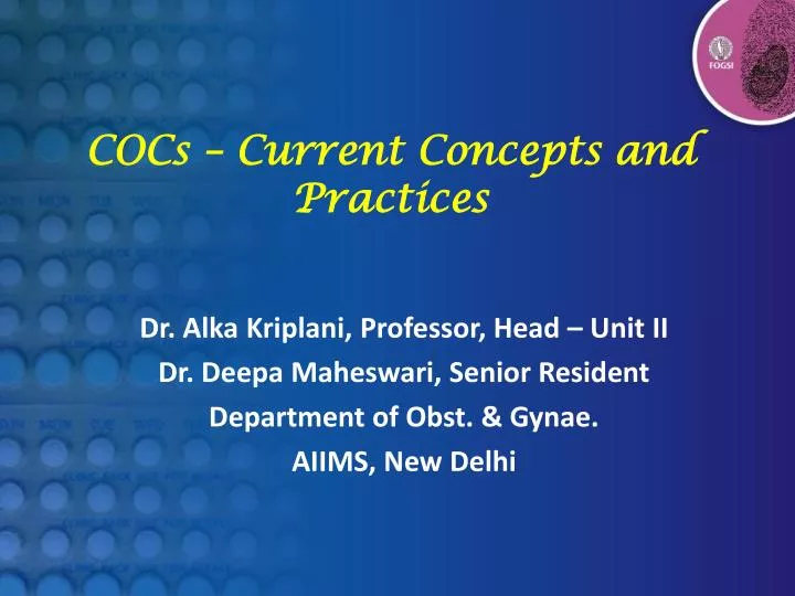 cocs current concepts and practices