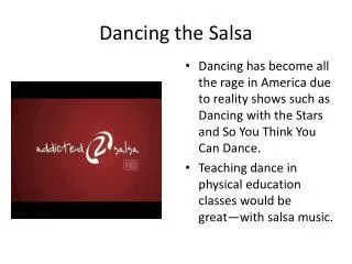 Dancing the Salsa