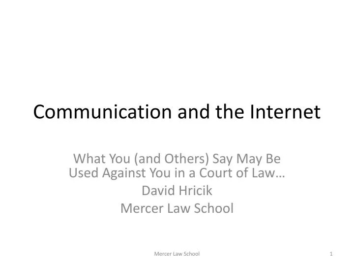 communication and the internet