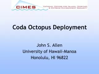 Coda Octopus Deployment
