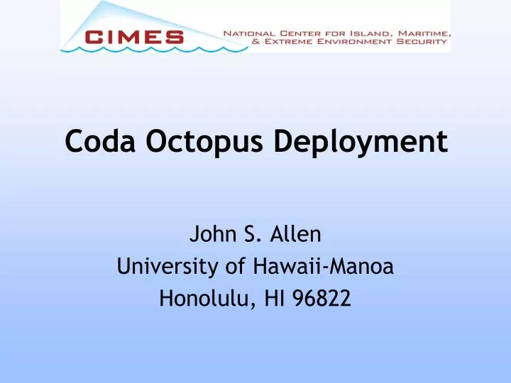 coda octopus deployment
