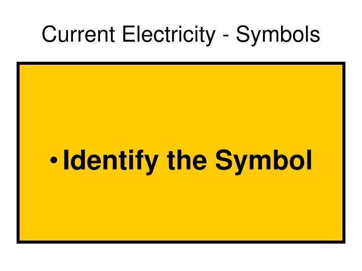 current electricity symbols