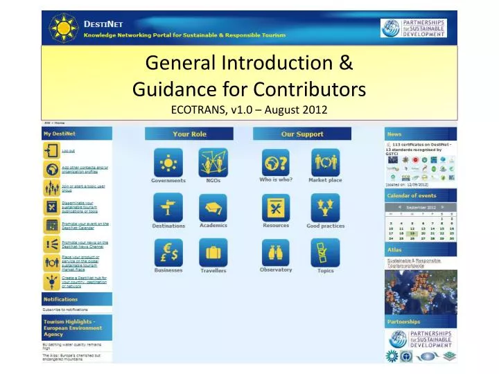 general introduction guidance for contributors ecotrans v1 0 august 2012